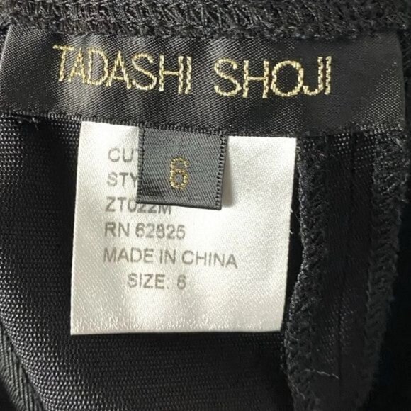 NWT Tadashi Shoji Black Lace Sequin Dress 10 | Mob Wife Dark Romance Luxury LBD - Picture 8 of 11